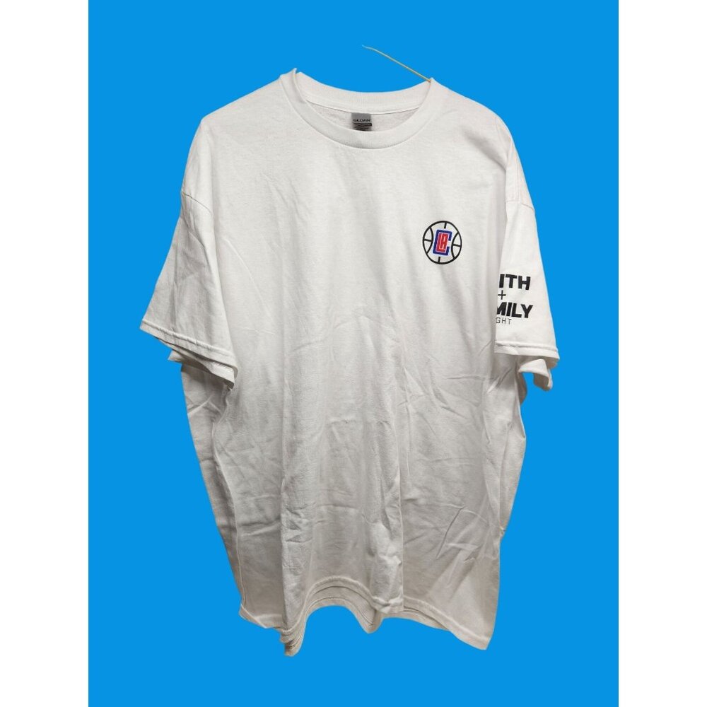 LA Clippers Faith + Family Night‎ T-Shirt XL Gildan Heavy Cotton White Tee